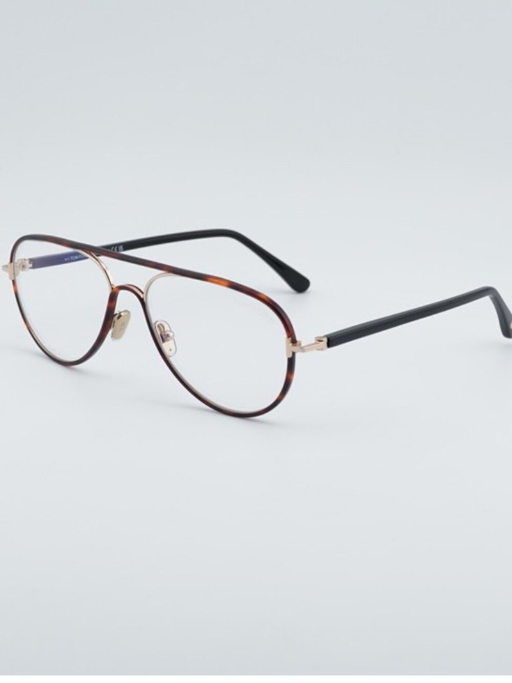 Tom Ford FT5897-B 053 Eyeglasses Blonde Havana 55mm Aviator Frame